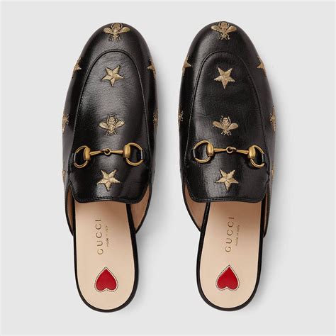 gucci embroidered princetown slippers|Gucci princetown slippers review.